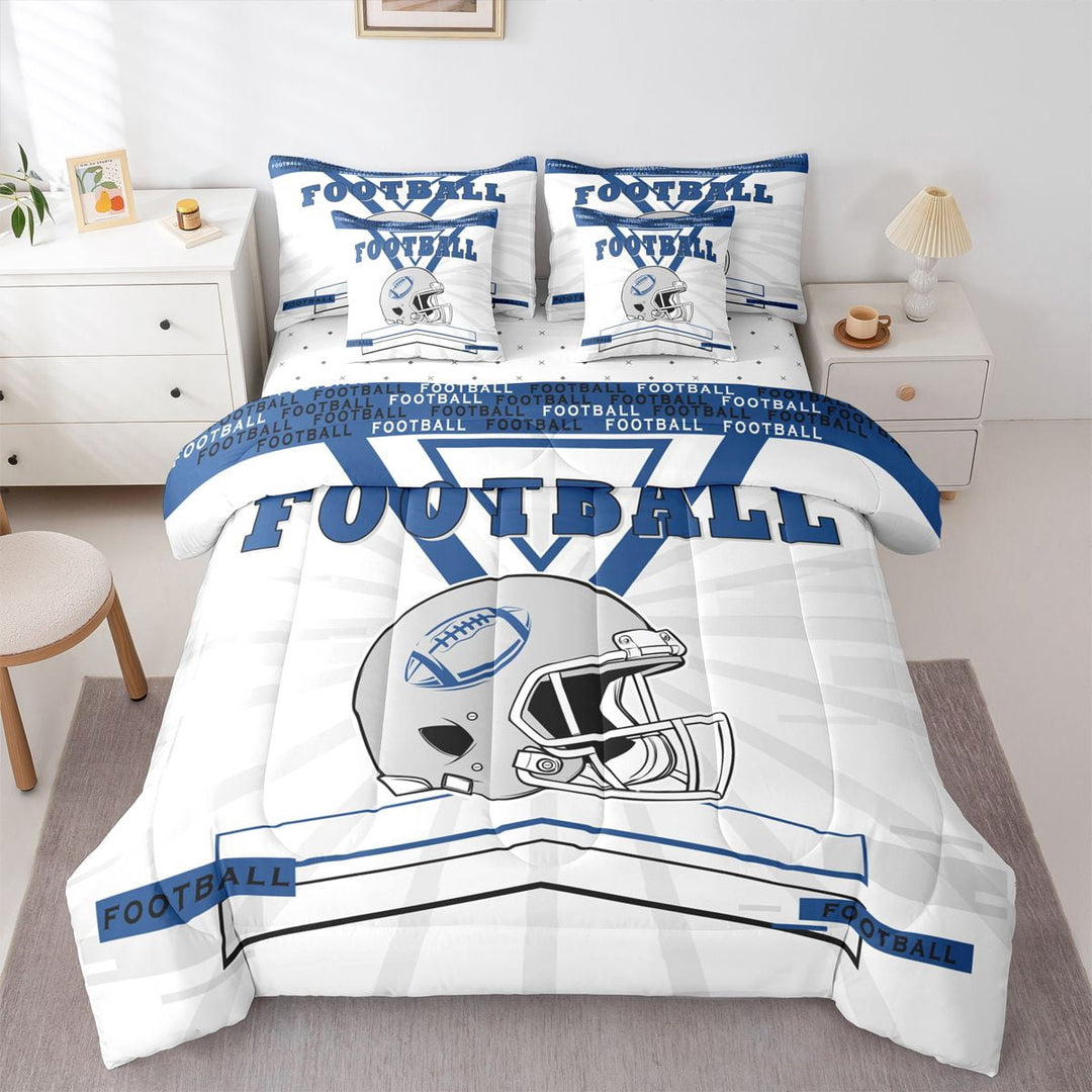 Erosebridal Twin Bed in a Bag American Football Comforter Set with Sheets 7Pieces All Season Football Bedding Sets with Comforter, Cushion Case, Flat Sheet, Fitted Sheet and Pillowcase