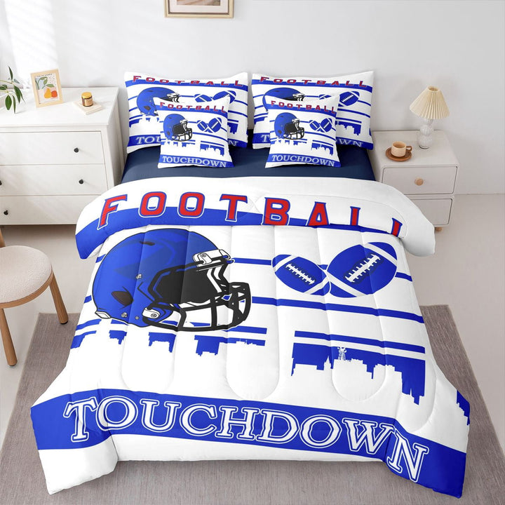 Erosebridal Teens Buffalo Football Bedding Sets Twin Size,Sport Theme Comforter Sets with Sheets,Rugby Decor,Reversible,Breathable,7-Piece