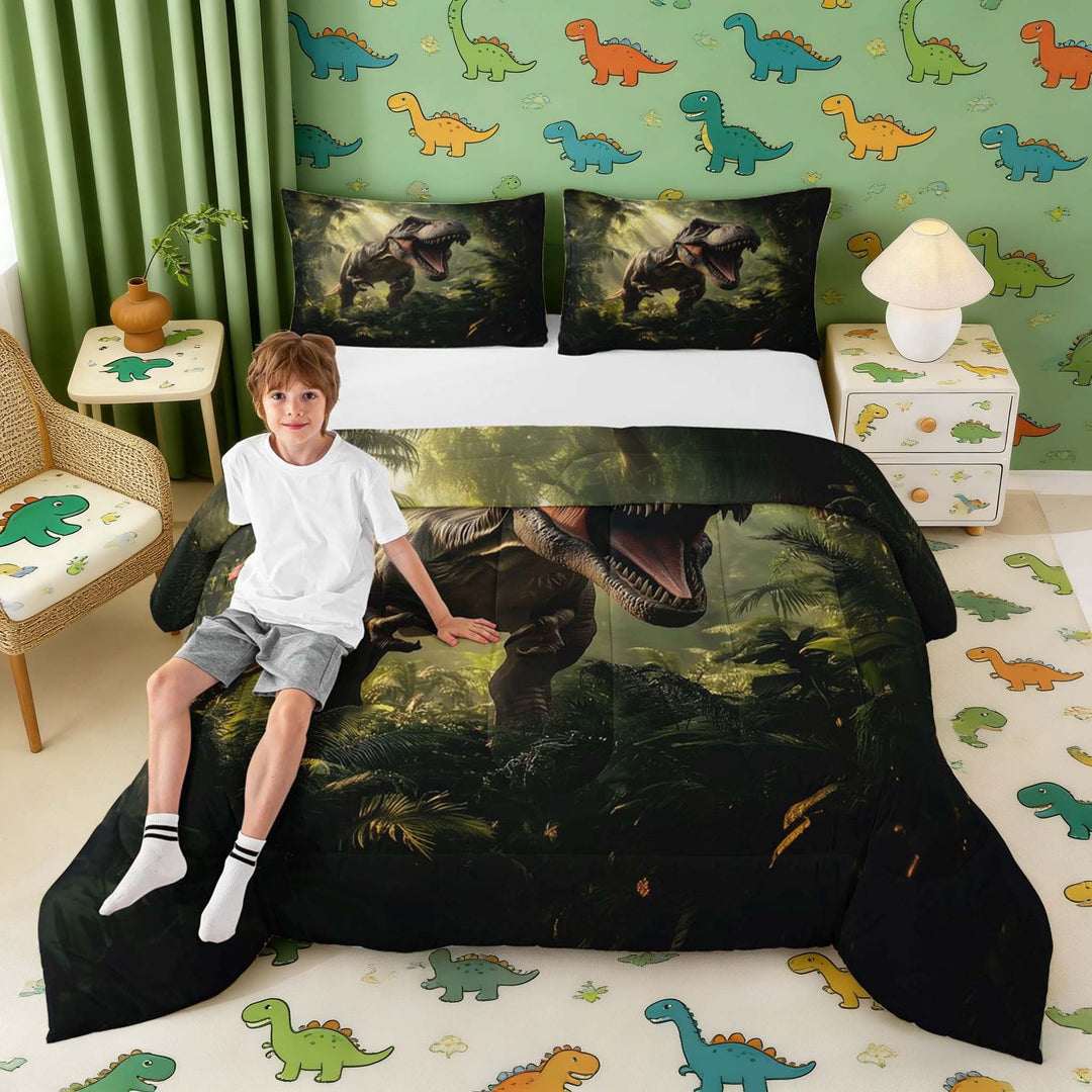 Erosebridal Boys Tyrannosaurus Rex Queen Comforter Set, Dinosaur Theme Bedding Comforter Set