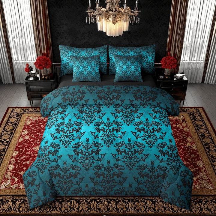 Erosebridal Paisley Mandala Bedding Sets Twin Size,Bohemian Southwestern Comforter Sets with Sheets,Exotic Style Decor,Reversible,7pcs