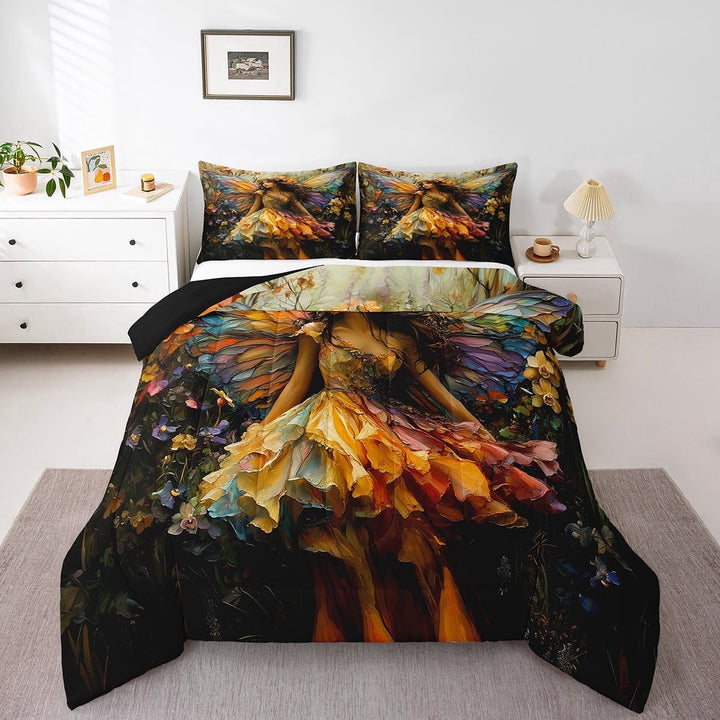 Erosebridal Fairy Comforter Sets Twin Size , Oil Painting Style Comforters &amp; Duvets, Reversible