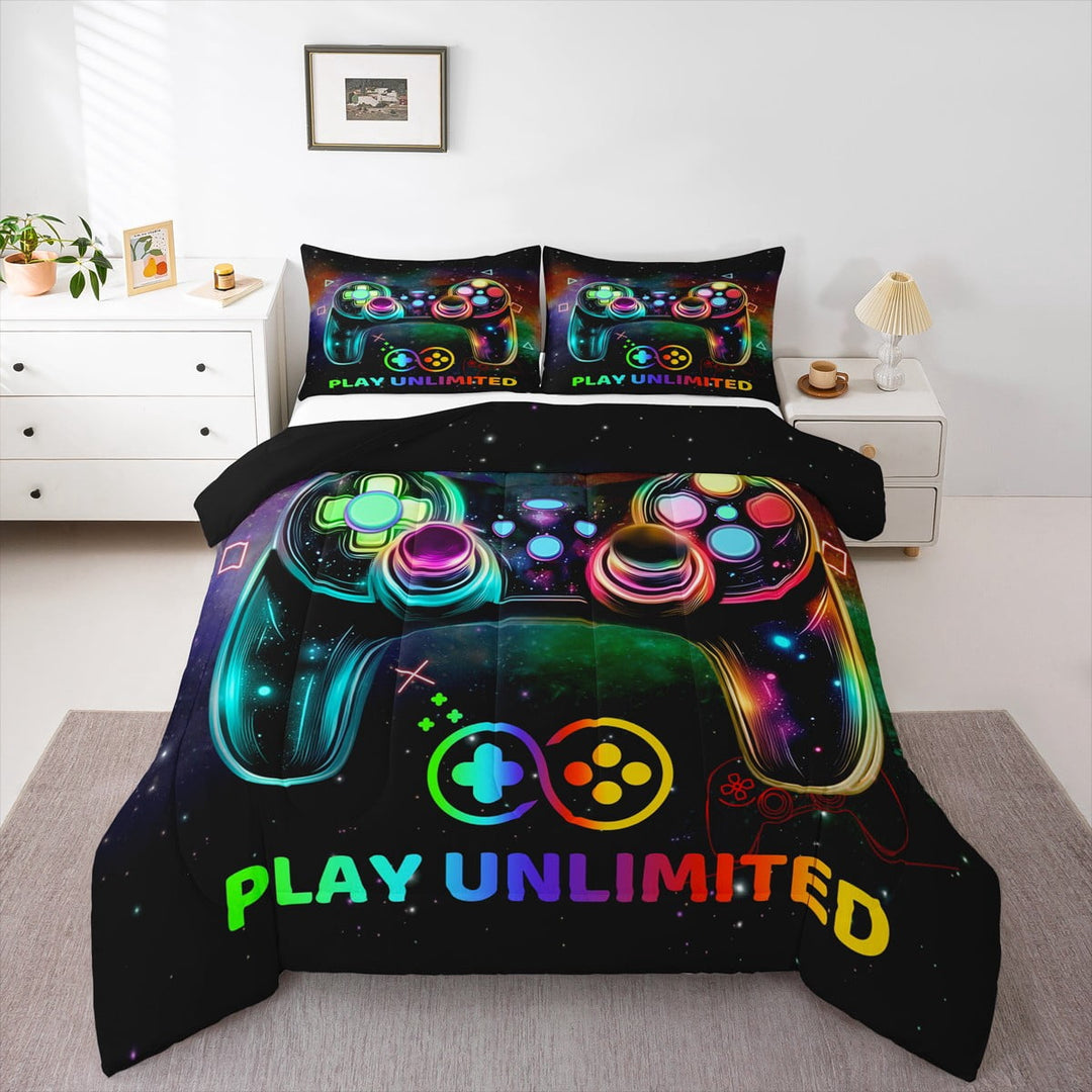 Teen Gaming Bedding Sets Full with Comforter,Duvet Insert,Lightweight 3 Pcs