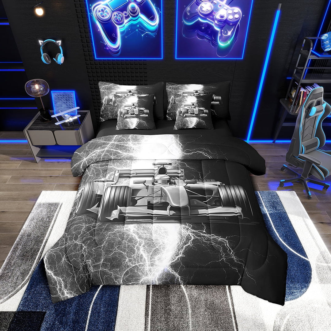 Erosebridal Cool Race Car Bedding Sets Full Size 7-Piece, Bedroom Decor, Ultra Soft