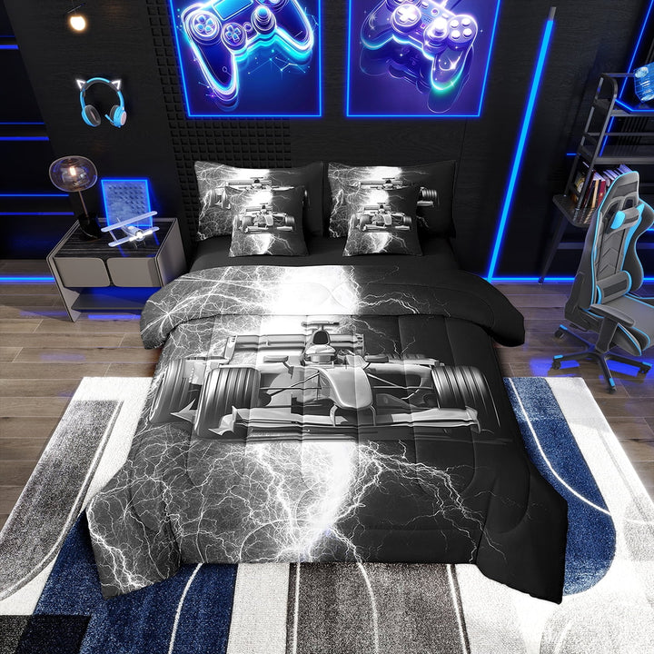Erosebridal Cool Race Car Bedding Sets Full Size 7-Piece, Bedroom Decor, Ultra Soft
