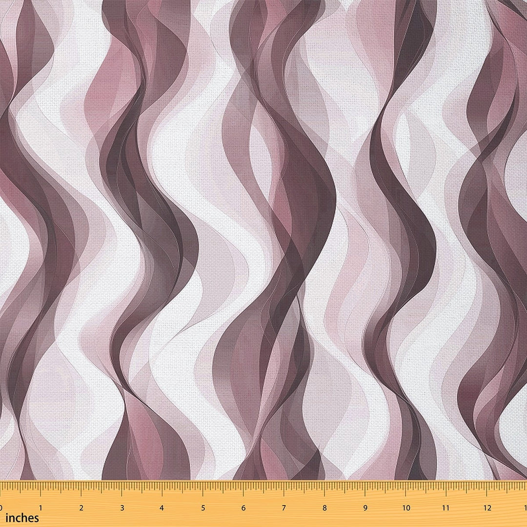 Manfei Pink Wave Lines Fabric by the Yard (1 Yard), Contemporary Abstract Decorative Fabric by the Yard, Geometric Stripes Sewing &amp; Crafting Fabric
