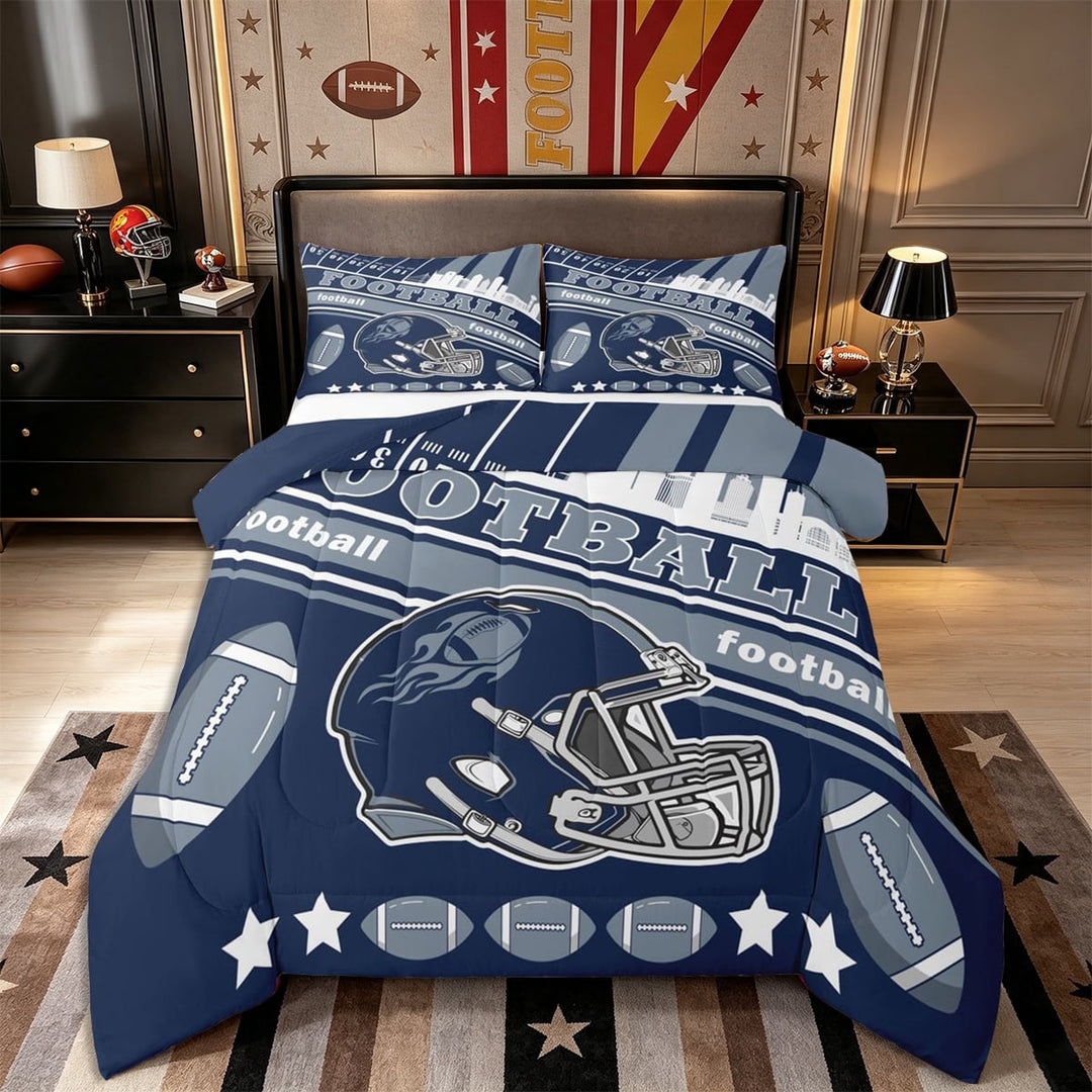 Erosebridal Football Bedding Set Queen Size Rugby Comforter Set,American Football Gifts for Football Fans Women Men,Football City Comforter Rugby Sports Duvet Set Bedroom Decor
