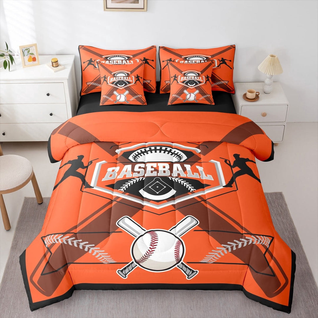 Erosebridal 7-Pcs Baseball Player Bedding Set , Twin Size Comforter Set with Sheets and Pillowcase, 7-Pcs Soft Lightweight Bed in a Bag,Baseball Bed Set, Sports,San Francisco