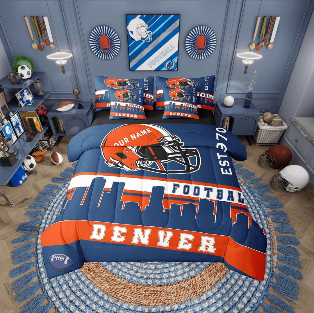 Erosebridal Eat Sleep Bedding Twin Size, American Football Bedding Sets Twin Size, Soccer Lover Decor, Reversible 7-Piece