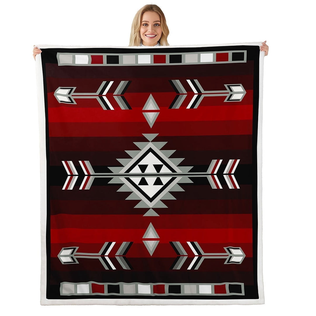 Rustic Western Throw Blanket Southwestern Aztec Sherpa Blanket Throw 50X60 For Men,Farmhouse Bohemian Geometric Fleece Blanket American Lightweight Flannel Blanket