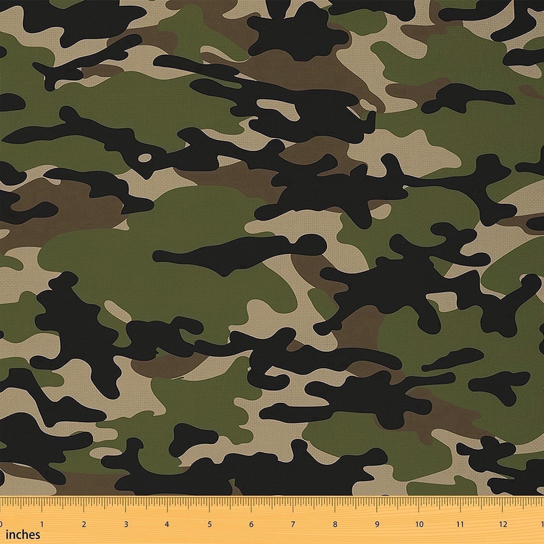 Erosebridal Camo Upholstery Fabric Camouflage Indoor Outdoor Fabric,Black And Green Decorative Fabric Geometric Camo Stripes Waterproof Fabric Teens Adult,2 Yard,Black Green