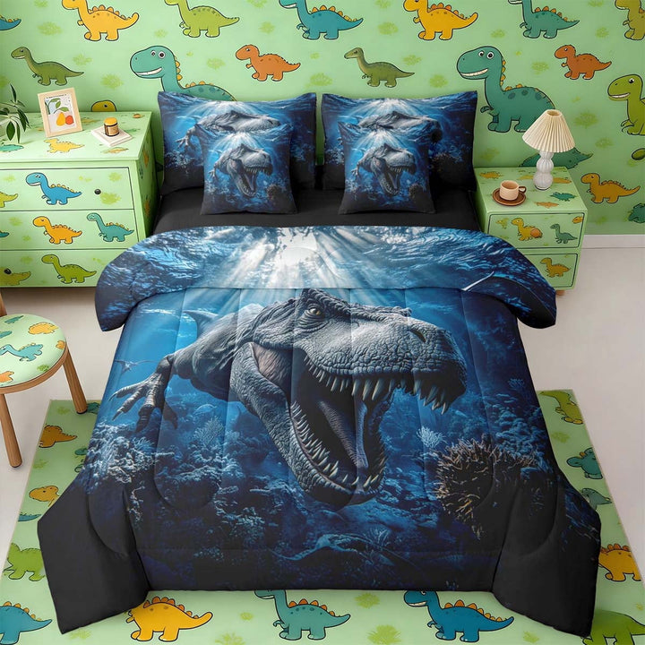 Erosebridal Tyrannosaurus Rex Bedding Comforter Set for Kids, Deep Ocean Queen Bedding Sets