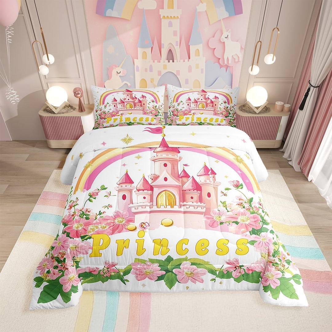 Erosebridal Leopard Print Kids Full Size Comforter Sets, Pink Camo Cheetah Printed Bedding Sets, 3-Piece