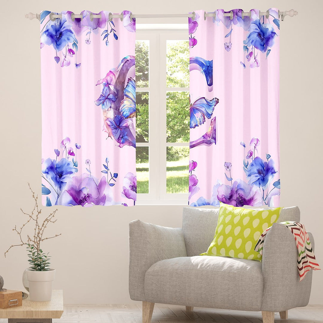 Manfei Girl Personalized Gifts Blackout Curtains,Watercolor Letter C Curtains Pack of 2 (38x45 Each),Abstract Ink Painting Window Curtains For Princess,Lightweight Room Decoration