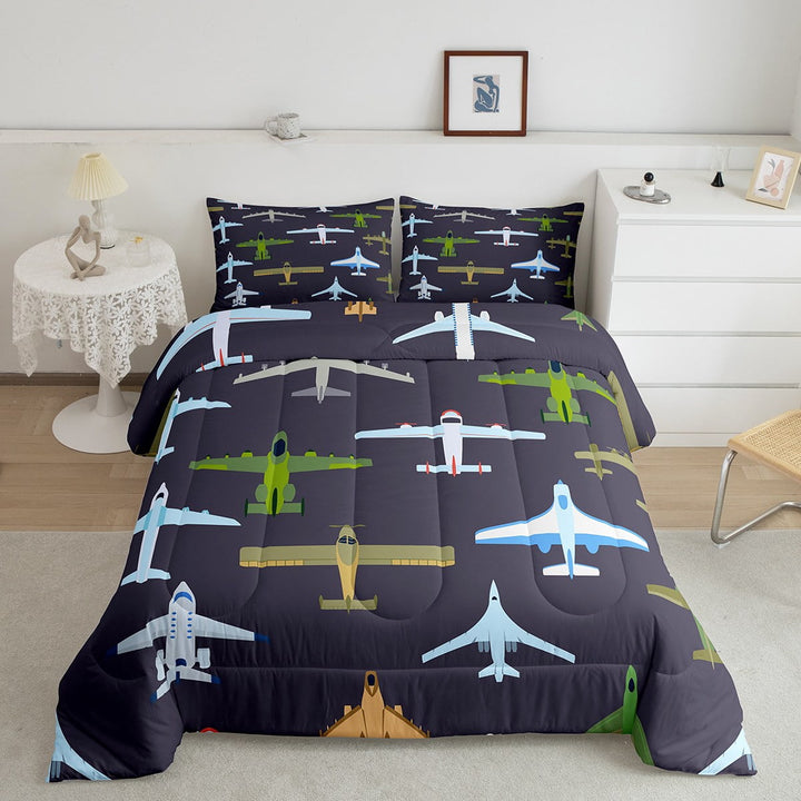 Racing Motorcycle Comforter Set ,Teal Neon Lights Honeycomb Bedding Set Dirt Bike Motocross Quilt Moto Extreme Sports Duvet Insert,Black White Lattice Buffalo Plaid Decor
