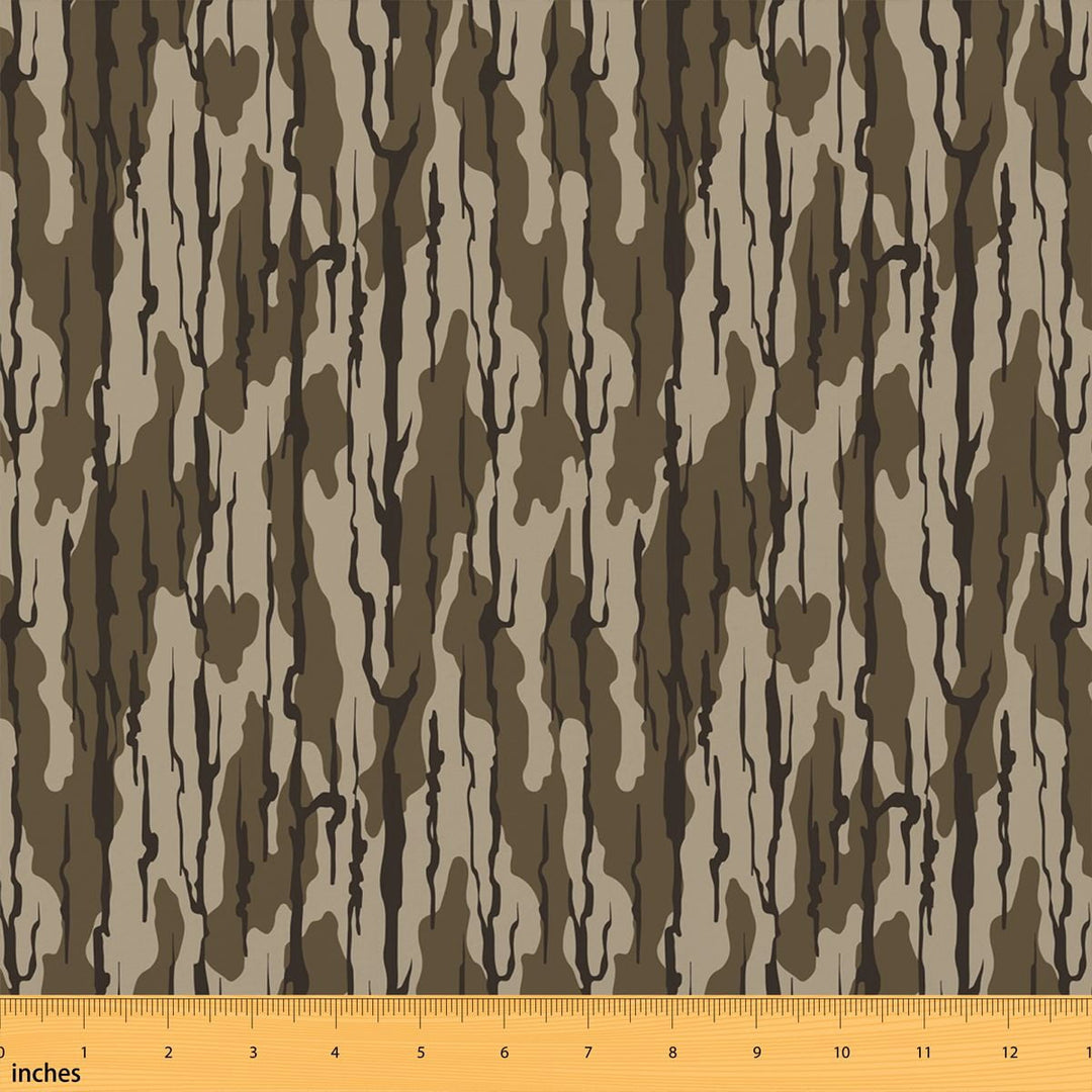 Manfei Hunting Fabric by the Yard 1 Yard, Outdoor Home Decor Fabric by the Yard, Brown
