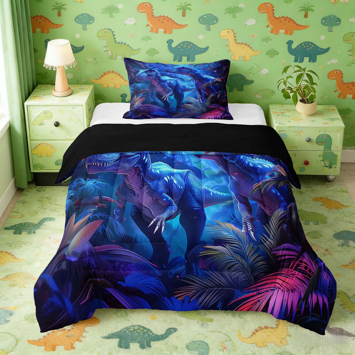 Erosebridal Tyrannosaurus Rex Twin Comforter Sets for Kids Boys, Magicle Jungle Bedding Set