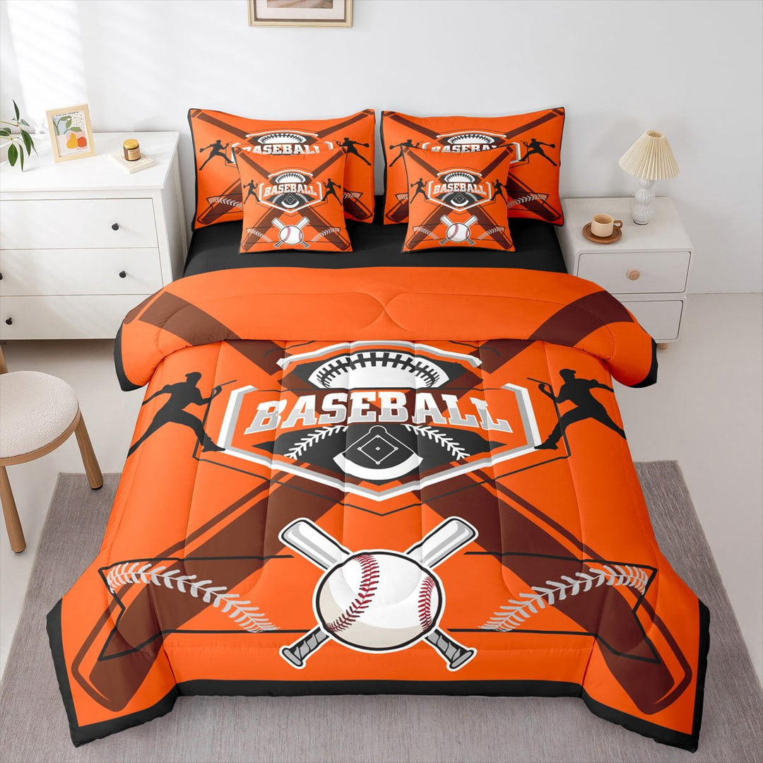 Comforters Twin Size Set with Sheets Baseball - 7 Pieces Bed in a Bag Twin Baseball Player Beddding Sets with Comforter, Sheets, Pillowcases &amp; Shams,Baltimore