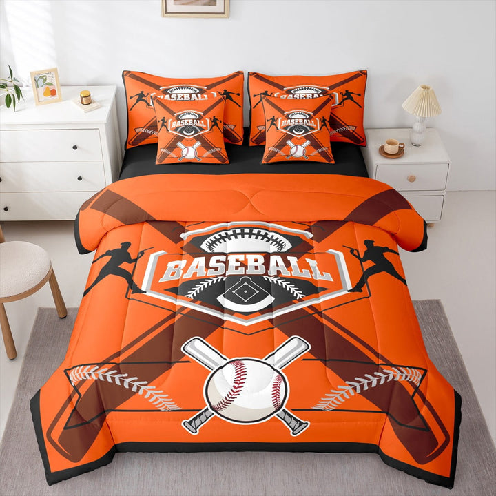 Comforters Twin Size Set with Sheets Baseball - 7 Pieces Bed in a Bag Twin Baseball Player Beddding Sets with Comforter, Sheets, Pillowcases &amp; Shams,Baltimore