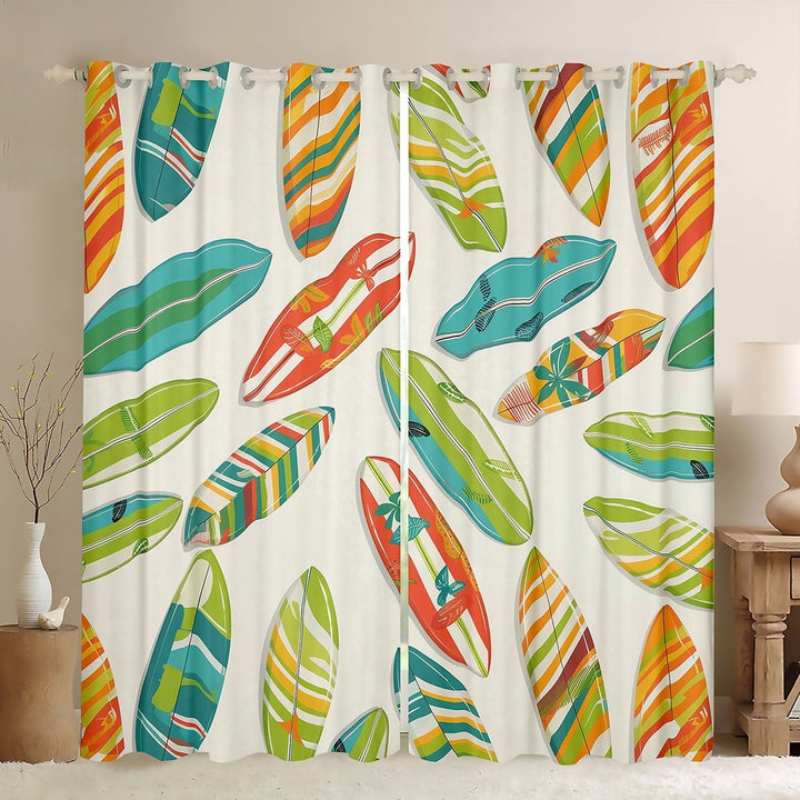 Erosebridal Ocean Surfing Curtains for Living Room,Summer Holiday 30%-50% Blackout Curtains Set of 2 (38x45),Sea Beach Curtains and Drapes (38x45),Teen Bedroom Decor