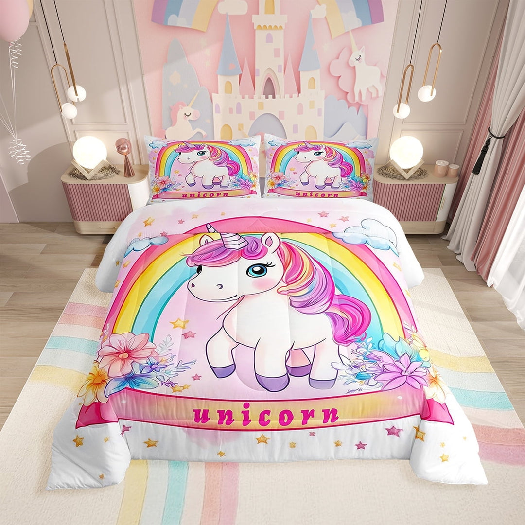 Erosebridal Leopard Print Kids Full Size Comforter Sets, Pink Camo Cheetah Printed Bedding Sets, 3-Piece