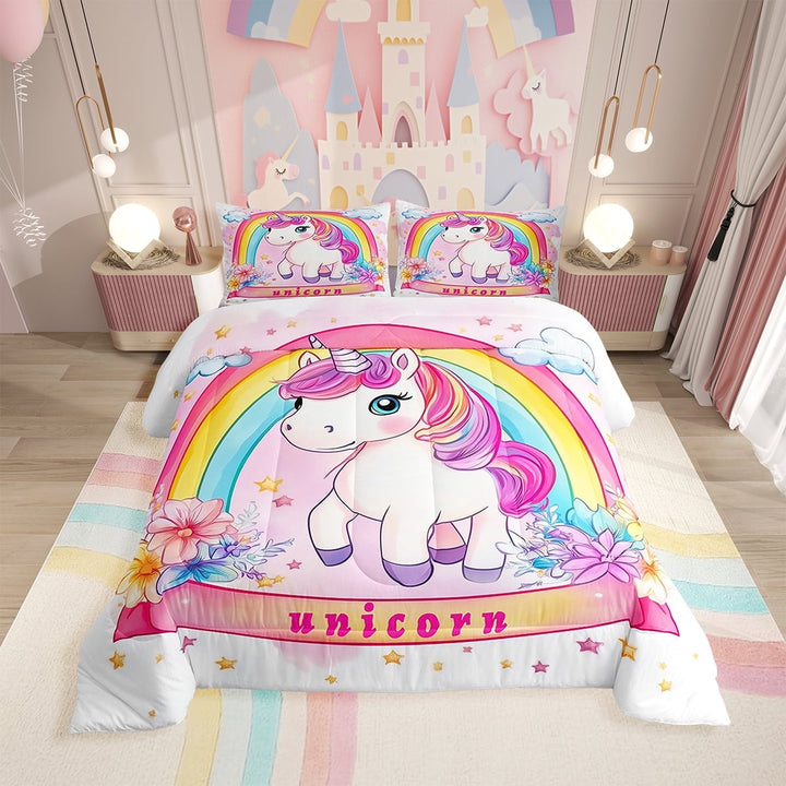 Erosebridal Leopard Print Kids Full Size Comforter Sets, Pink Camo Cheetah Printed Bedding Sets, 3-Piece