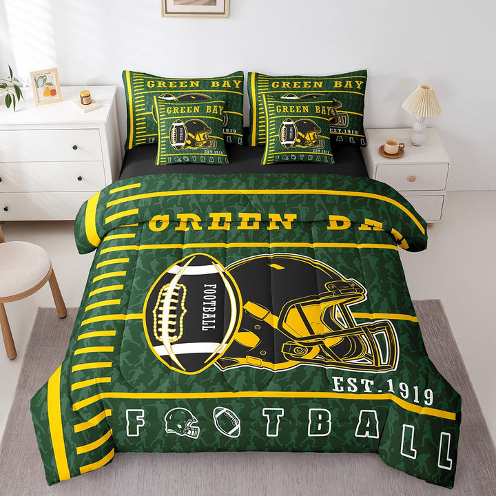Erosebridal Vintage Soccer Bedding Sets Twin Size s, Rugby Lovers Bedding Accessories, Football Sport Decor, Reversible