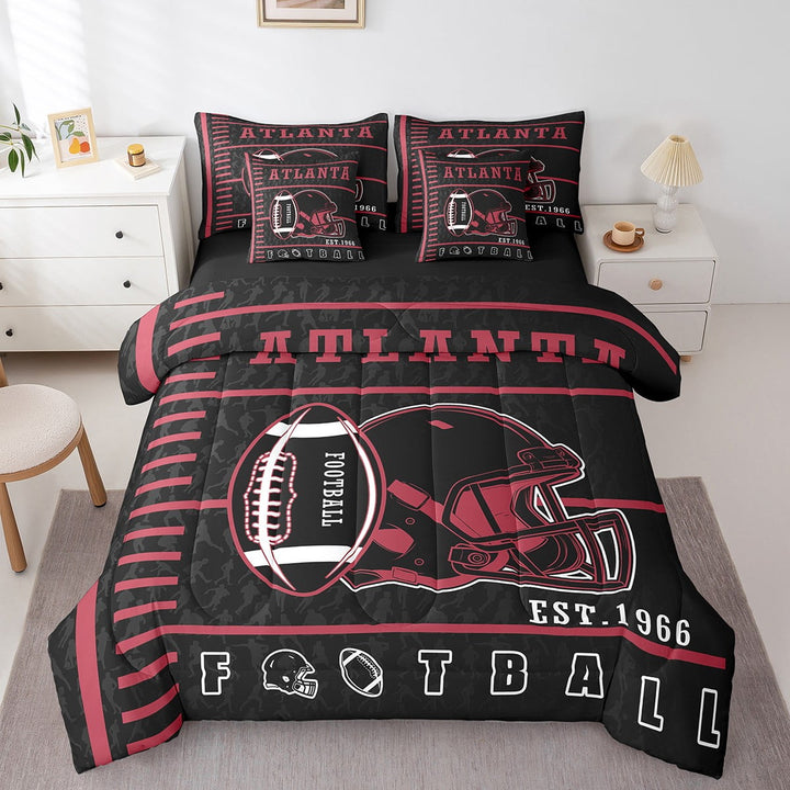 Erosebridal Vintage Rugby Bedding Twin Size, American Football Bed in a Bag Twin size, Ball Sports Game Decor, Reversible