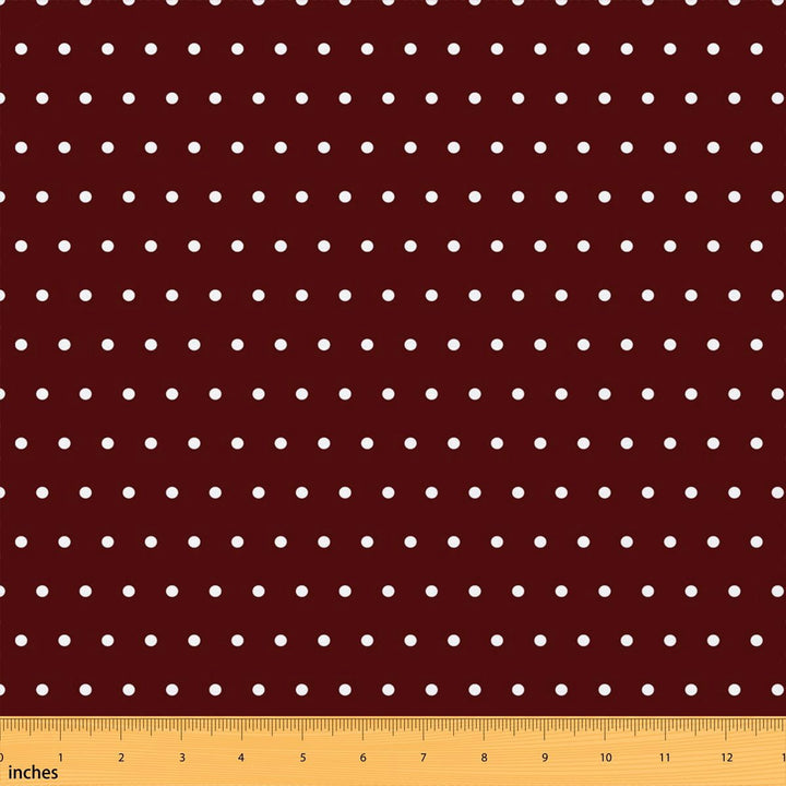 Manfei Chic Polka Dots Fabric by the Yard 2 Yards, Cute Sewing Fabric, Burgundy Red