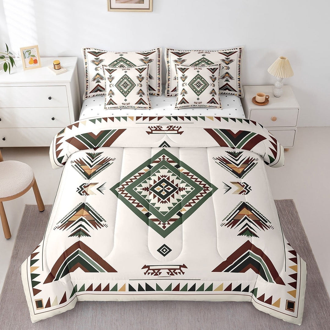 Erosebridal Western 7 Piece Comforter Set Full Bed in a Bag, Aztec Bedding Sets,Southwestern Sheet Set with Comforter Vintage Arrow Bed Set,Tribal Western Home Decor