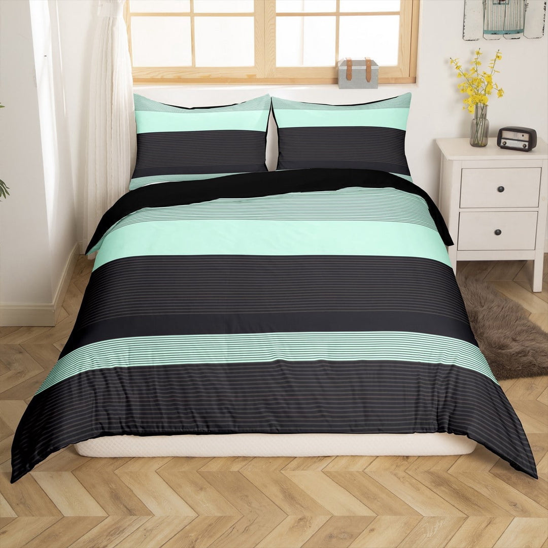 Manfei Female Men Women Minimalist Abstract Lines 2pcs Duvet Cover Twin,Mid Century Geometric Stripes Bedding Sets Twin Size,Vintage Retro Aesthetic Comforter Cover Breathable(No Comforter)