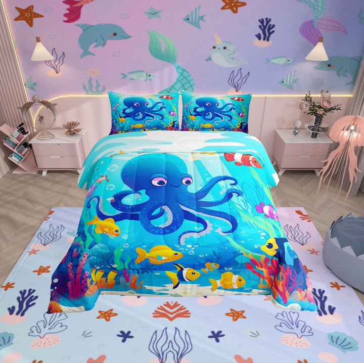 Erosebridal Cheetah Leopard Print Full Size Comforter Sets for Kid, Modern Fashion Bedding Sets, 3 Pieces