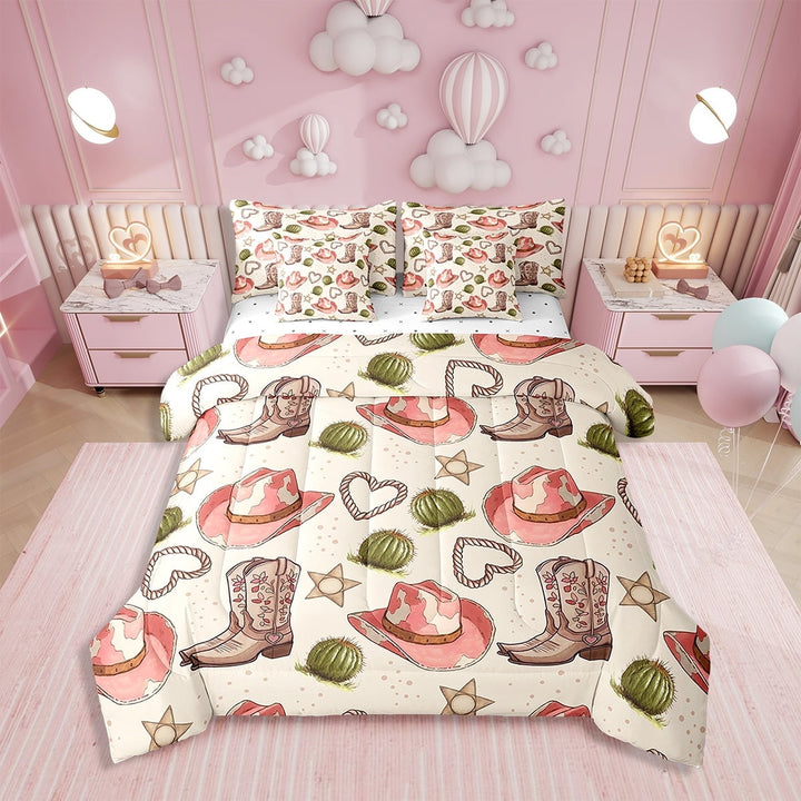 Erosebridal Comforters Twin Size Set with Sheets Howdy Bedding,7 Pieces Bed in a Bag Twin Western Farmhouse Bedding Sets with Comforter,Sheets,Pillowcases