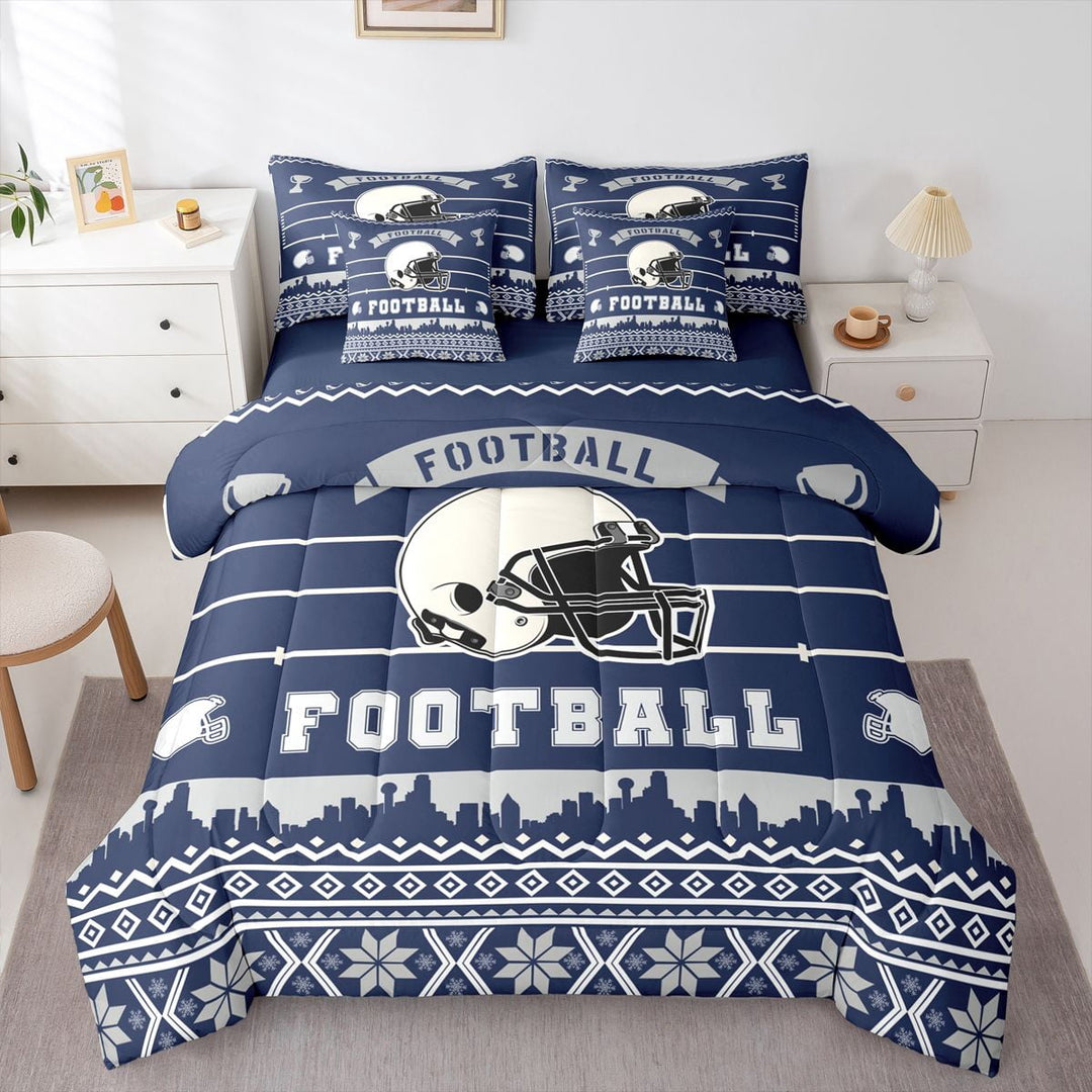 Erosebridal 7 Pieces Football Comforter Set Full Size For Kids Boys,American Football Bedding Set Teens,Sports Themed Bed Set