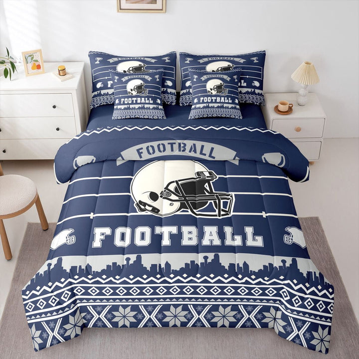 Erosebridal 7 Pieces Football Comforter Set Full Size For Kids Boys,American Football Bedding Set Teens,Sports Themed Bed Set
