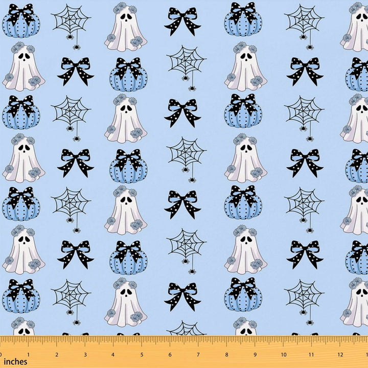 Manfei Halloween Witch Fabric by the Yard 1 Yard, Creepy Home Decor Fabric by the Yard, Pink