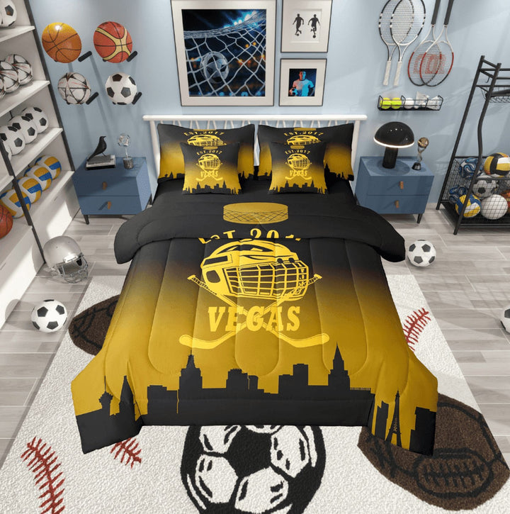 Erosebridal American Football City Bed in a Bag Twin size, Eat Sleep Bed Set, Soccer Lover Reversible Bedding Twin Size, Ultra Soft Room Decorative, 7pcs