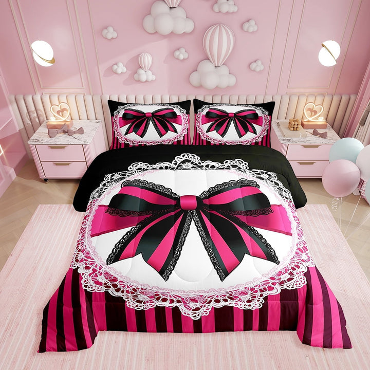Erosebridal Leopard Print Kids Full Size Comforter Sets, Pink Camo Cheetah Printed Bedding Sets, 3-Piece
