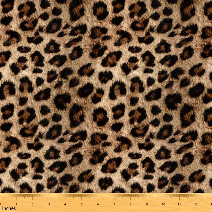 Manfei Leopard Fabric by the Yard 1 Yard Cheetah Home Decor Fabric by the Yard, Brown Black