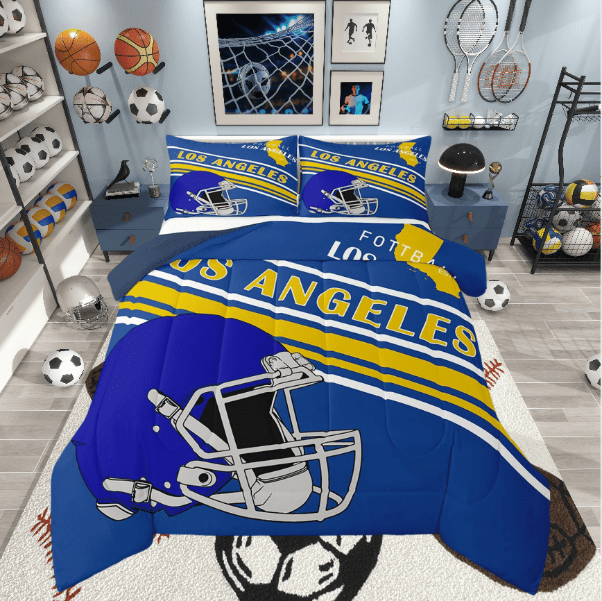 Erosebridal Sport Footabll Bedding Twin Comforter Set,Ball Game Down Comforter,Teenager Bedroom Decor(Los Angeles),Reversible,Lightweight,2-Piece