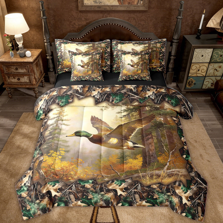 Erosebridal Rustic Duck Animals Twin Bedding Sets for Kid, Cartoon Wildlife Bedding Comforter Set, 7pcs