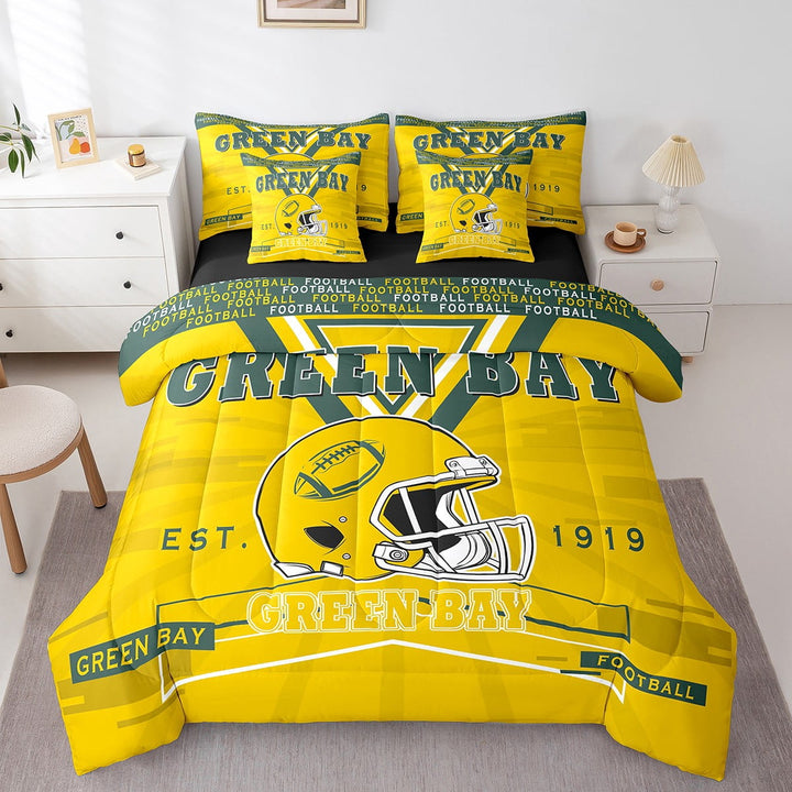 Erosebridal Twin Comforter Set 7 Pieces,Football Reversible Bed in a Bag Twin,American Football Twin Bedding Set,Sports Comforter, Flat Sheet, Fitted Sheet, Pillowcases