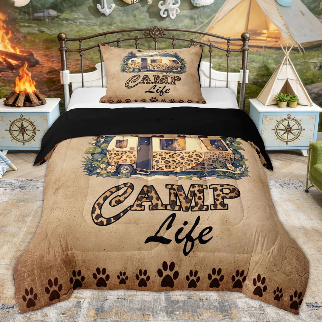 Erosebridal Rustic Camping Kids Twin Comforter Sets, Camp Life Bedding Set, 2pcs
