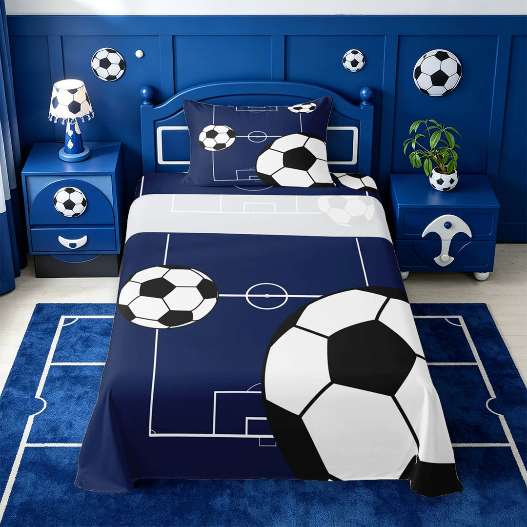 meiyoeat Football Ball Games Bed Sheets For Boys,Soccer Sport Theme Full Size Sheets For Kids,4pcs