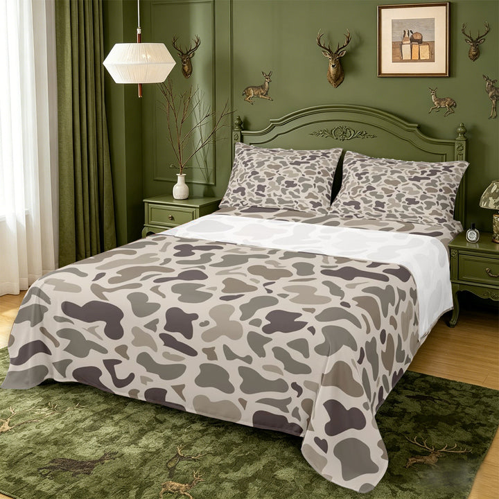 meiyoeat Brown Camo King Sheets For Boys,Kids Personalized Camouflage Pattern Bedding,4pcs