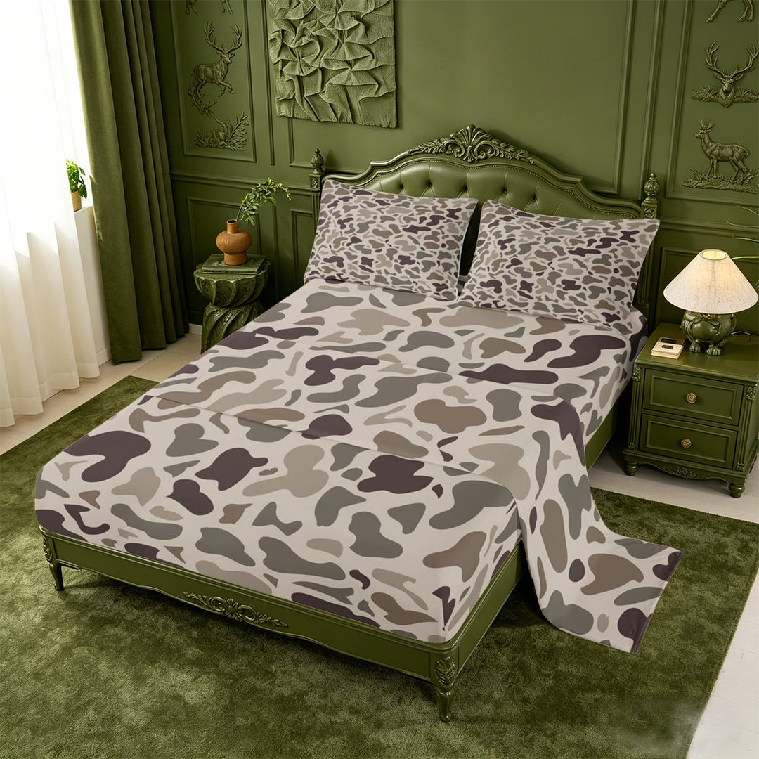 meiyoeat Brown Camo King Sheets For Boys,Kids Personalized Camouflage Pattern Bedding,4pcs