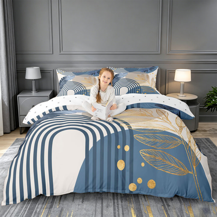 meiyoeat Boho Geometric Print Duvet Cover King For Adults,Tropical Monstera Leaf Print King Bedding For Women,Reversible,3 Pieces(No Comforter)