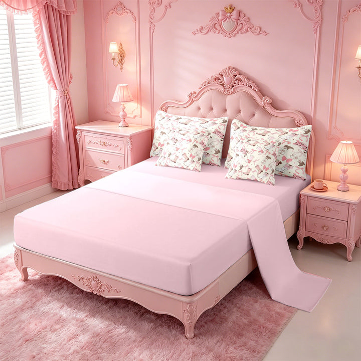 meiyoeat meiyoeat Sweet Cowgirl Boot 7 Pieces Full Size Bedding Sets For Girls, Pastel Bow Pattern Full Size Bed in a Bag For Kids,Pink Reversible