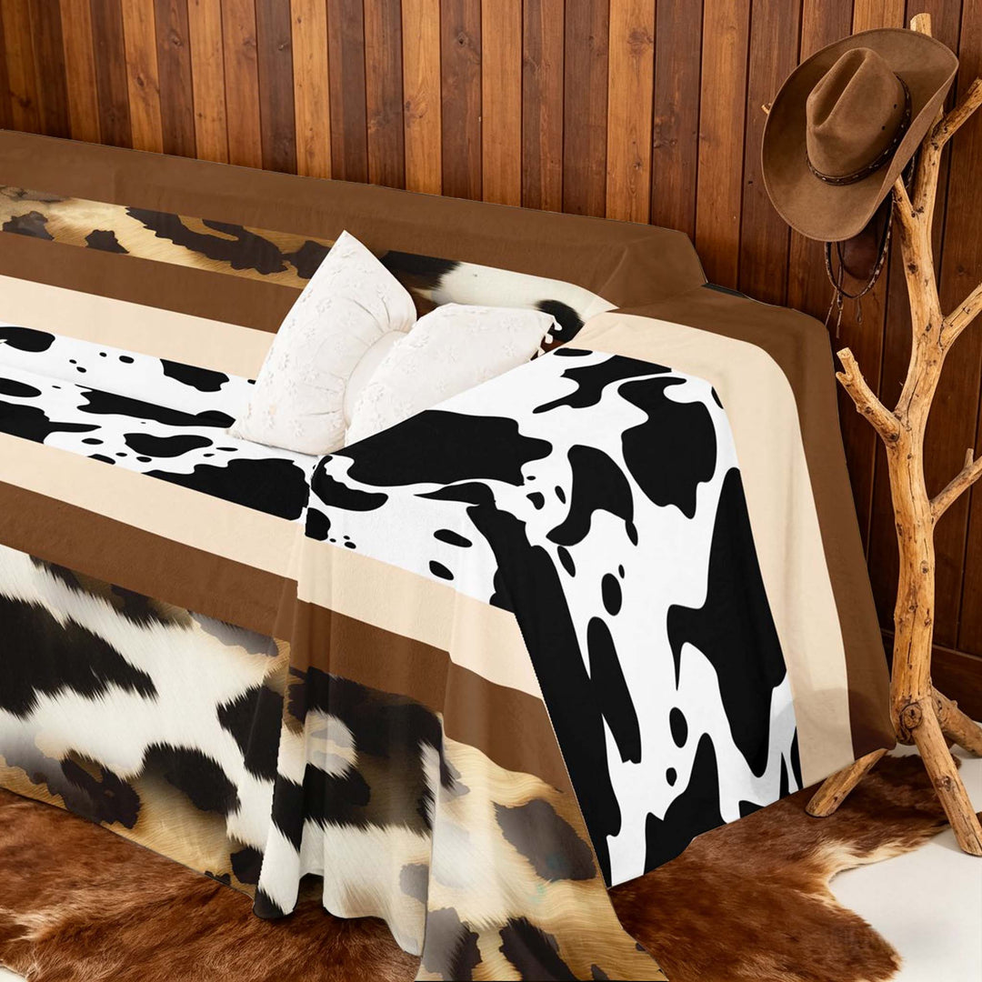 meiyoeat Rustic Cow Print Sofa Cover Slipcover 71x91, Brown Cowhide Chair Loveseat Couch Cover