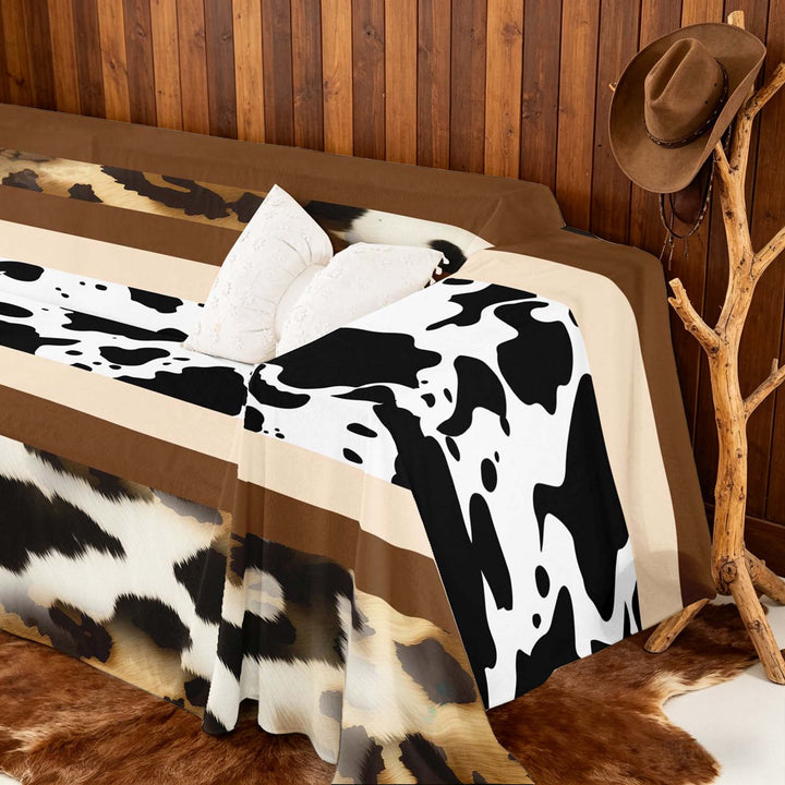 meiyoeat Rustic Cow Print Sofa Cover Slipcover 71x91, Brown Cowhide Chair Loveseat Couch Cover
