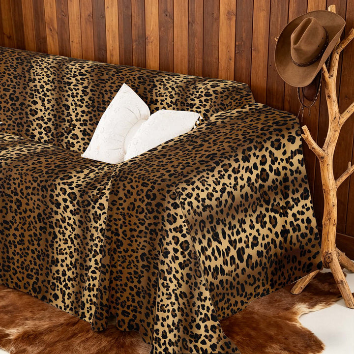 meiyoeat Luxury Brown Cheetah Print Sofa Cover Slipcover 71x91, Leopard Chair Loveseat Couch Cover